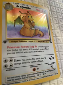 Pokemon TCG Dragonite Holo Rare 1st Edition Fossil Card 4/62 - Image 3