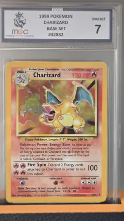MCG 7 Charizard 4/102 Base Set Rare Holo Pokemon Card 1999 WOTC - Near Mint - Image 3