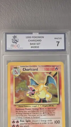 MCG 7 Charizard 4/102 Base Set Rare Holo Pokemon Card 1999 WOTC - Near Mint - Image 4