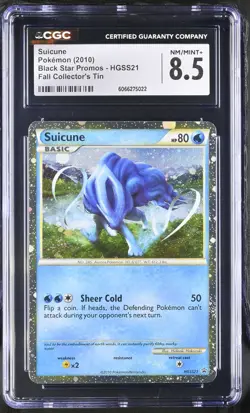 CGC 8.5 Suicune 2010 Black Star Promos HGSS21 Fall Collector's Tin Pokemon Card - Image 1