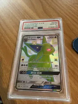 PSA 10 Espeon GX SV60/SV94 Pokemon Hidden Fates Holo Graded Card - Image 1