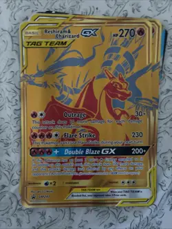 Pokemon TCG Reshiram & Charizard GX SM247 Tag Team Promo Card NM Condition JUMBO - Image 1