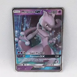 Pokemon TCG Mewtwo GX Card 31/68 Hidden Fates Holo Ultra Rare - Image 1