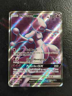 Pokemon Mewtwo GX TCG Full Art Ultra Rare Holo Card 72/73 Shining Legends - Image 1