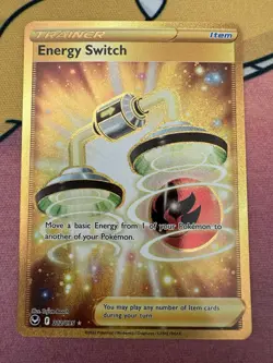 Energy Switch 212/195 Gold Secret Rare Pokemon Silver Tempest Card NM - Image 1