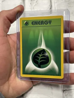 Pokemon Grass Energy 99/102 Base Set Unlimited Common Pokemon TCG NM/MT Vintage - Image 2