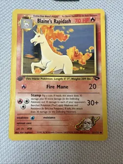 Pokemon TCG Blaine's Rapidash 1st Edition Gym Challenge 33/132 - Image 1