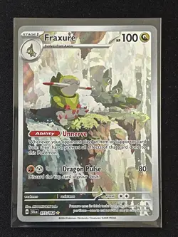 Pokemon TCG Shrouded Fable Fraxure Illustration Rare Holo Card 077/064 - Image 1