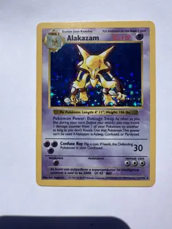 Pokemon Alakazam Holo Rare Base Set Shadowless 1/102 1999 Wizards of the Coast - Image 1
