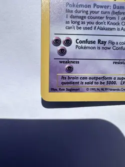 Pokemon Alakazam Holo Rare Base Set Shadowless 1/102 1999 Wizards of the Coast - Image 5