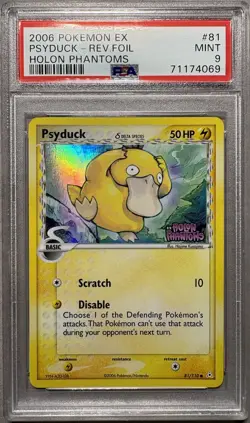 2006 POKEMON EX HOLON PHANTOMS #81 PSYDUCK-REVERSE FOIL PSA 9 - Image 1