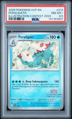 2025 POKEMON SVP EN-SV BLACK STAR PROMO #213 FERALIGATR PSA 8.5 - Image 1