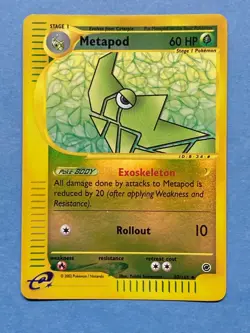 Pokemon Reverse Holo eReader Metapod- Expedition- 87/165- NM - Image 1
