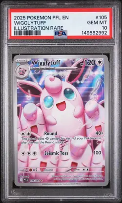 2025 Pokemon Phantasmal Flames Wigglytuff Illustration Rare #105/094 - PSA 10 - Image 1