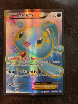 MANAPHY EX #116/122 FULL ART ULTRA RARE 2016 POKEMON XY BREAKPOINT LP/MP - Image 1