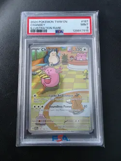 PSA 9 Chansey Holo Illustration Rare 187/167 Pokemon SV6: Twilight Masquerade - Image 1