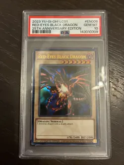 PSA 10 Red Eyes Black Dragon 25th Anniversary EN006 2023 YU-GI-Oh! Legendary Co - Image 1