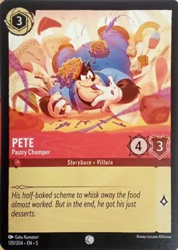 120/204 PETE PASTRY CHOMPER SHIMMERING SKIES COMMON DISNEY LORCANA CARD - Image 1