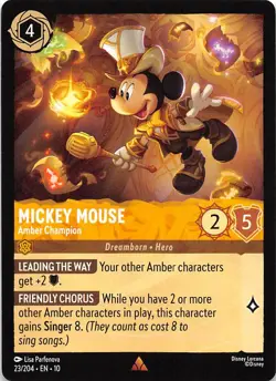 Mickey Mouse Amber Champion 23/204 Whispers in the Well Disney Lorcana - Image 1