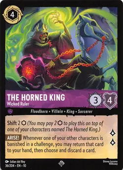 The Horned King Wicked Ruler 36/204 Whispers in the Well Disney Lorcana - Image 1