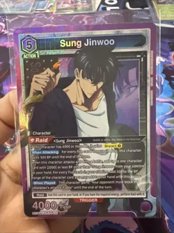 Union Arena UE17BT: SOLO LEVELING Sung Jinwoo UE17BT/SLG-1-021 Super Rare SR - Image 1