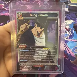 Union Arena UE17BT: SOLO LEVELING Sung Jinwoo UE17BT/SLG-1-021 Super Rare SR - Image 3