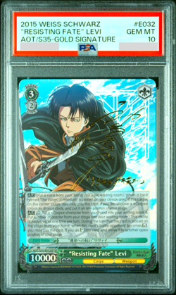 PSA10 Weiss Schwarz Attack on Titan Levi Signed SP AOT/S35-E032SP English 2015 - Image 1