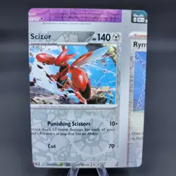 Pokemon TCG NFC Error Miscut Card Scizor 141/197 Reverse Holo Obsidian Flames - Image 1