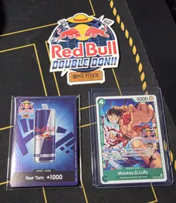 One Piece TCG Red Bull Double Don Set Sealed - Monkey D. Luffy Card PRB-005 - Image 1