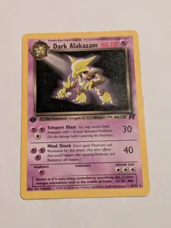 Pokemon Card Non Holo Team Rocket 18/82 - DARK ALAKAZAM (rare) **1st Edition HP - Image 1