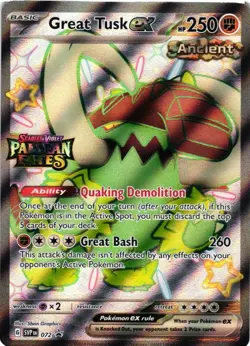 Great Tusk ex - (Paldean Fates Stamped) Holofoil 072 Cards & Products NM - Image 1