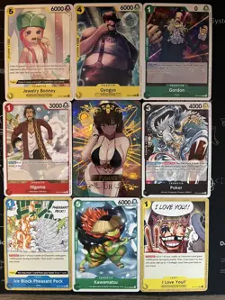 Rare Sexy Anime Waifu Card and 8 One Piece Cards - Image 1