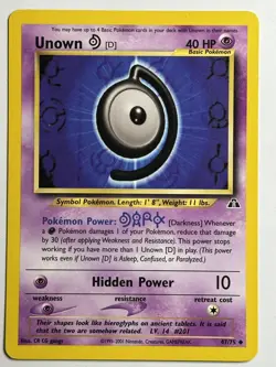 Unown [D] Neo Discovery 47/75 MP-LP Pokemon Card - Image 1