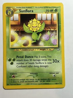 Sunflora Neo Genesis 050/111 MP-LP Pokemon Card - Image 1