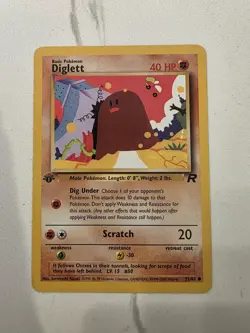 1st Edition Diglett Vintage 52/82 Team Rocket Pokemon Pack Fresh NM/M! Card - Image 1