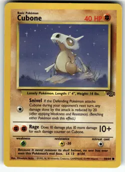 Cubone 50/64 Jungle LP Pokemon Card TCG - Image 1