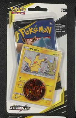 Pokemon Team Up Blister Pack - Factory Sealed - Pikachu SM162 Promo - Image 1