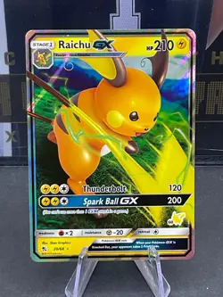 Pokemon TCG Raichu GX 20/68 Pikachu Stamp 60 BTA Hidden Fates 2019 - Image 1