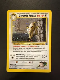 Giovanni's Persian 8/132 Gym Challenge Holo Pokemon - Image 1