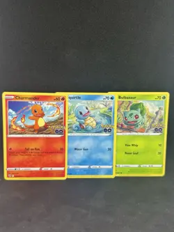 Pokemon Go Stamp Charmander Squirtle Bulbasaur Mint Condition Starter Set of 3 - Image 1