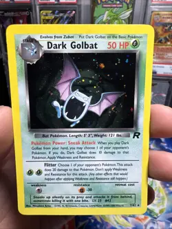 1999 Pokemon Dark Golbat 7/82 Team Rocket Holo LP - Image 1