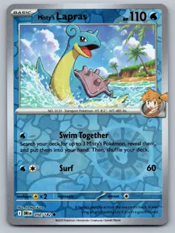 Pokemon TCG SV10: Destined Rivals Misty's Lapras 050/182 Reverse Holo - Image 1