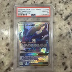 2019 Pokemon Sun & Moon Hidden Fates #SV70 FA Darkrai GX Hidden Fates PSA 10 - Image 1