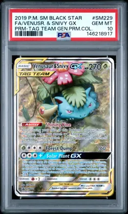 Pokemon TCG Venusaur & Snivy GX SM229 Promo - PSA 10 Gem Mint - Image 1
