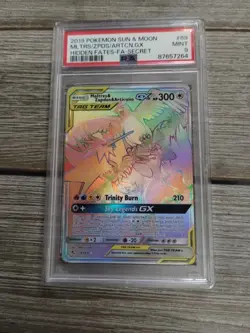 PSA 9 2019 Pokemon Sun & Moon Mltrs/Zpds/Artcn GX Hidden Fates-Fa Secret - Image 1