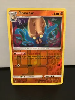 Omastar Reverse Holo Rare Pokemon Team Up 76/181 - Image 1