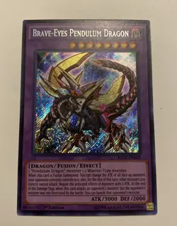 Yugioh - Brave-Eyes Pendulum Dragon RATE-EN039 1st Edition SECRET VLP/NM X1 - Image 1
