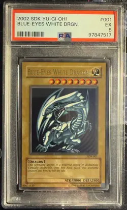 Yu-Gi-Oh Kaiba Starter Deck 2002 Blue-Eyes White Dragon SDK-001 Ultra Rare PSA 5 - Image 1