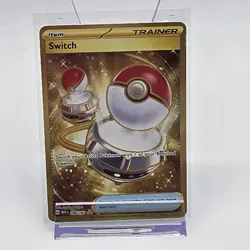 Pokemon Switch 206/165 Scarlet & Violet 151 Gold Secret Rare Trainer Card - Image 1
