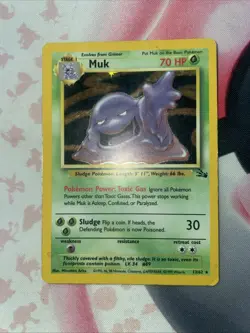 Pokemon TCG Muk 13/62 Fossil Unlimited Holo Rare Card 1999 Moderately Played - Image 2